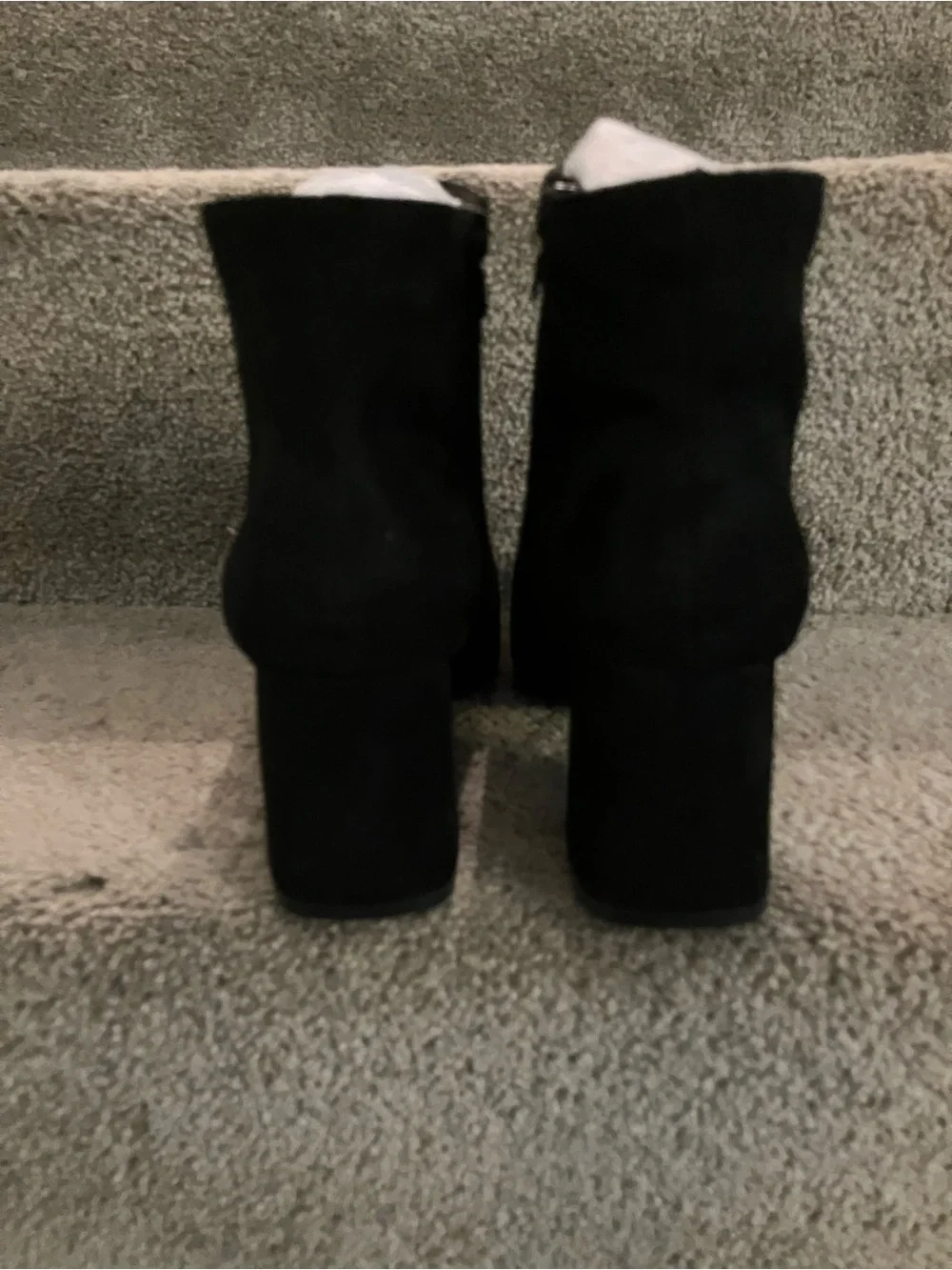 NWB X2B NESSA 1 FAUX SUEDE POINTED TOE BLOCK HEEL ANKLE BOOTS VEGAN SIZE 9